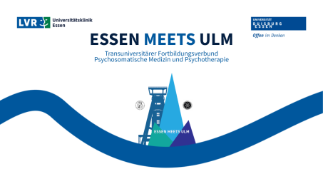 Das Logo zeigt den Ulmer Dom und einen Zechenturm. Darüber geschrieben steht Essen meets Ulm, so heißt die Online Fortbildungsreihe