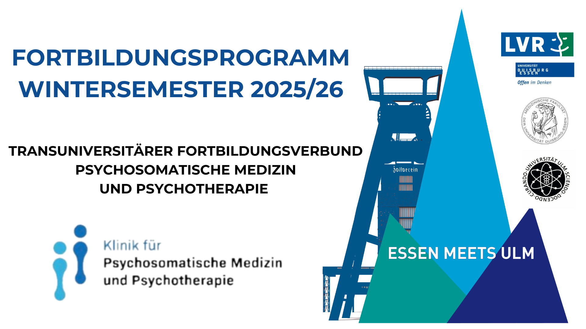 Essener Förderturm und Ulmer Dom als Bild. Teaserbild für die Online Fortbildungsreihe Essen meets Ulm